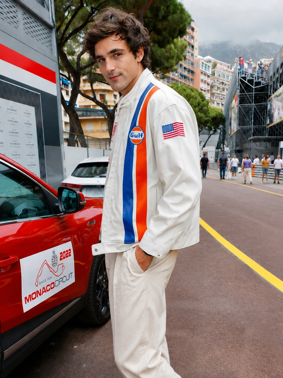 Jacob Elordi Monaco Grand Prix Leather Jacket | Hollywood Jackets
