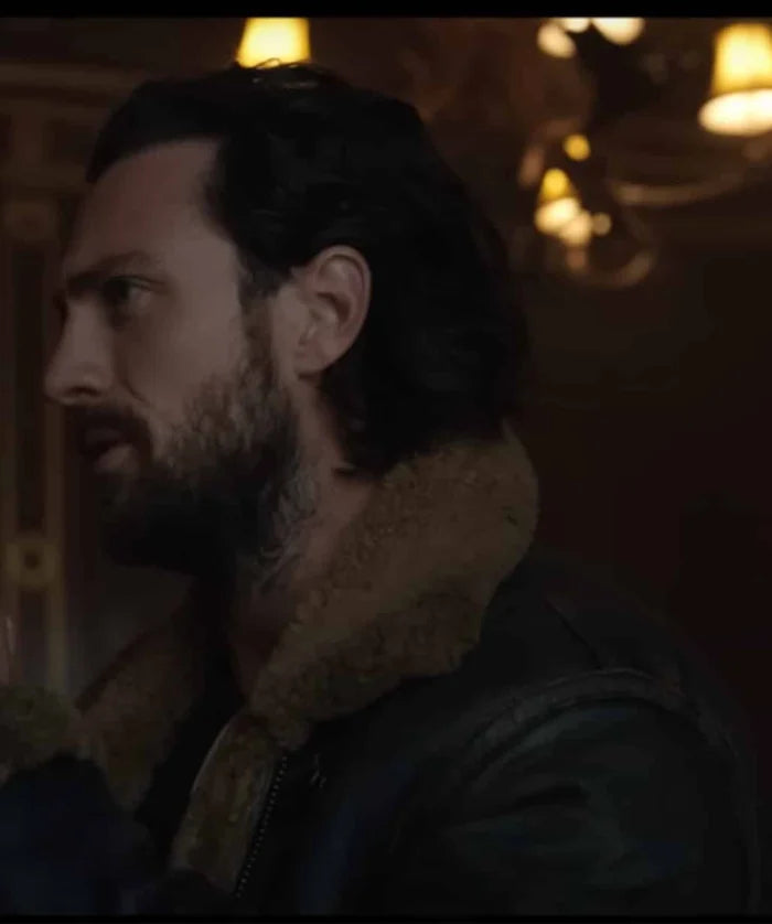 Kraven the Hunter Aaron Taylor-Johnson Brown Fur Jacket