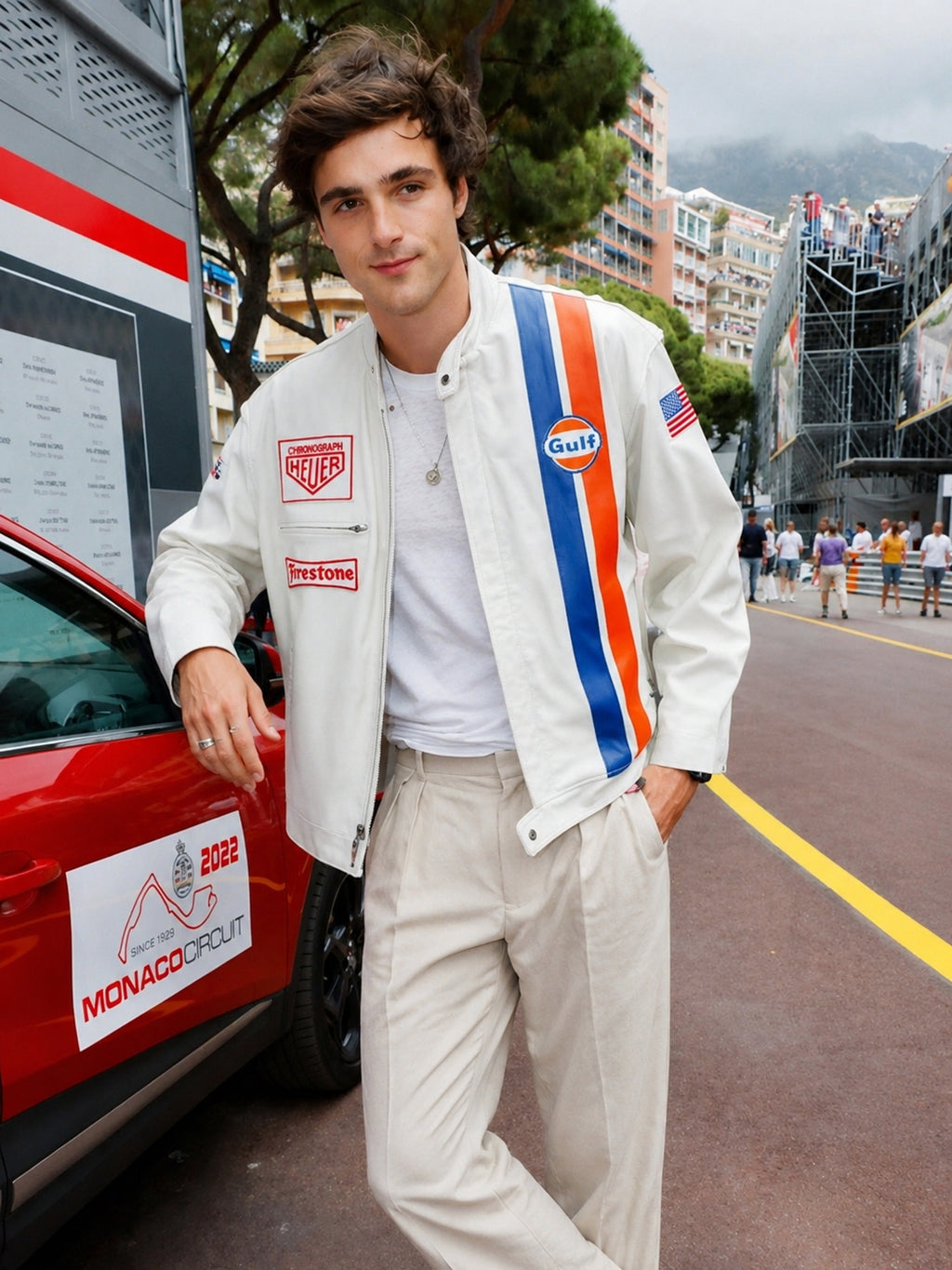 Jacob Elordi Monaco Grand Prix Leather Jacket | Hollywood Jackets