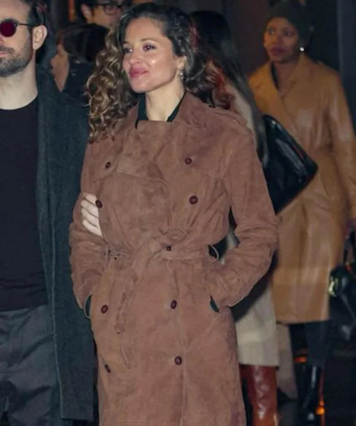 Hollywood Jackets Margarita Levieva Daredevil: Born Again 2025 Brown Suede Coat