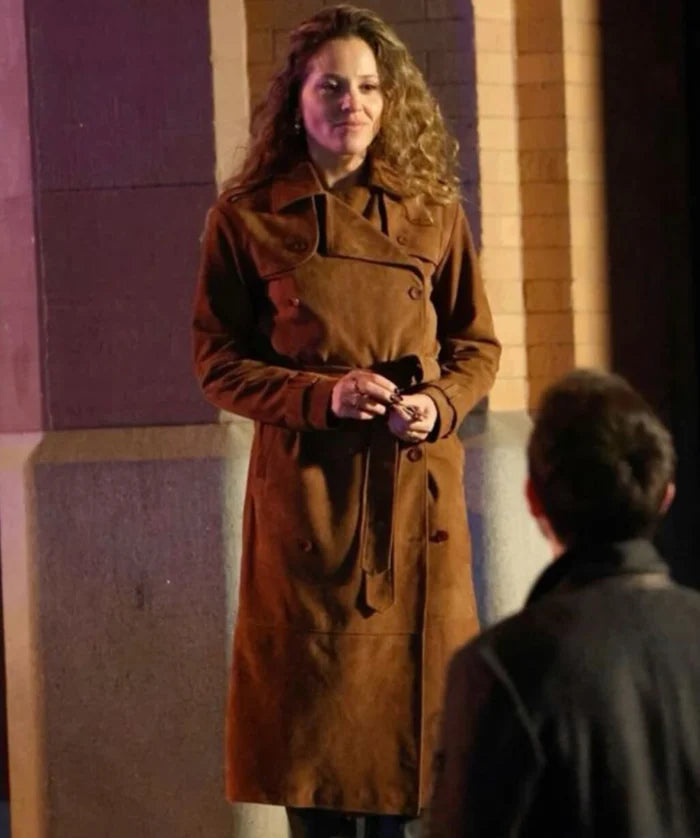 Hollywood Jackets Margarita Levieva Daredevil: Born Again 2025 Brown Suede Coat