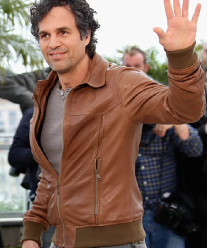 Men’s Brown Leather Jacket – Mark Ruffalo Style