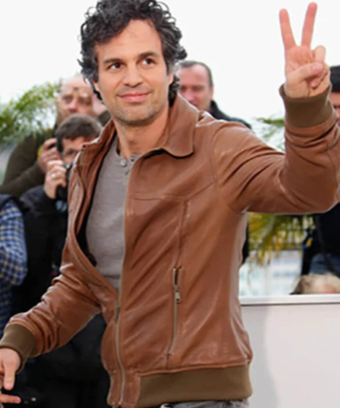 Men’s Brown Leather Jacket – Mark Ruffalo Style