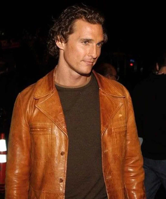 Matthew McConaughey Style Long Leather Coat Jacket