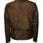 Men’s Distressed Cafe Racer Leather Jacket