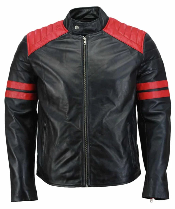 Men’s Black Lambskin Biker Leather Jacket