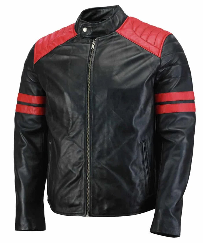 Men’s Black Lambskin Biker Leather Jacket