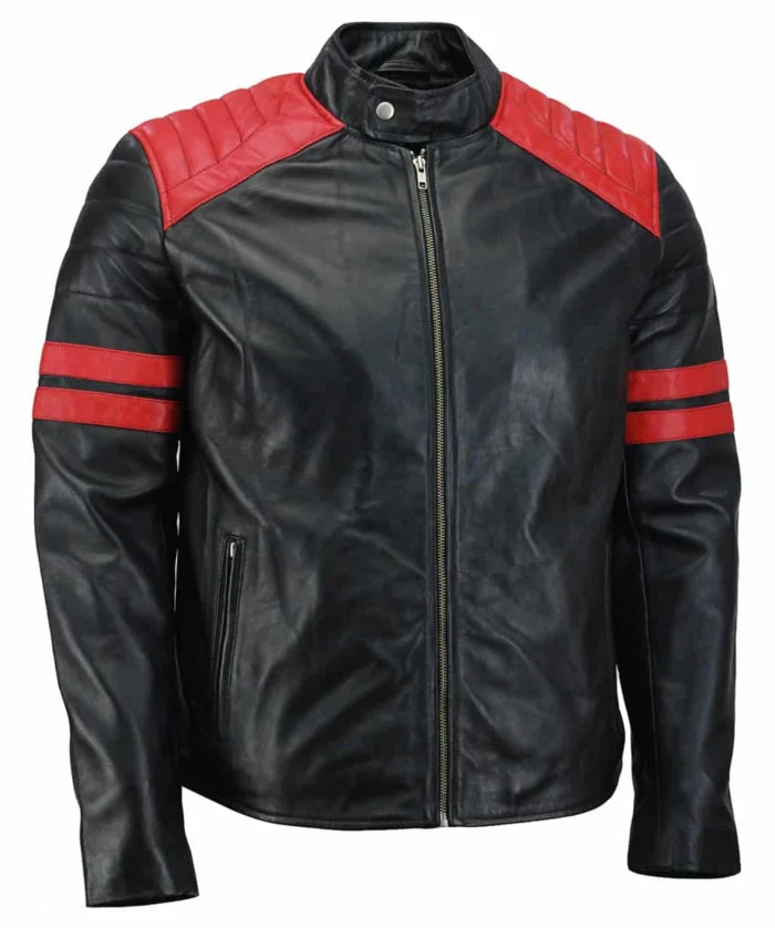 Men’s Black Lambskin Biker Leather Jacket