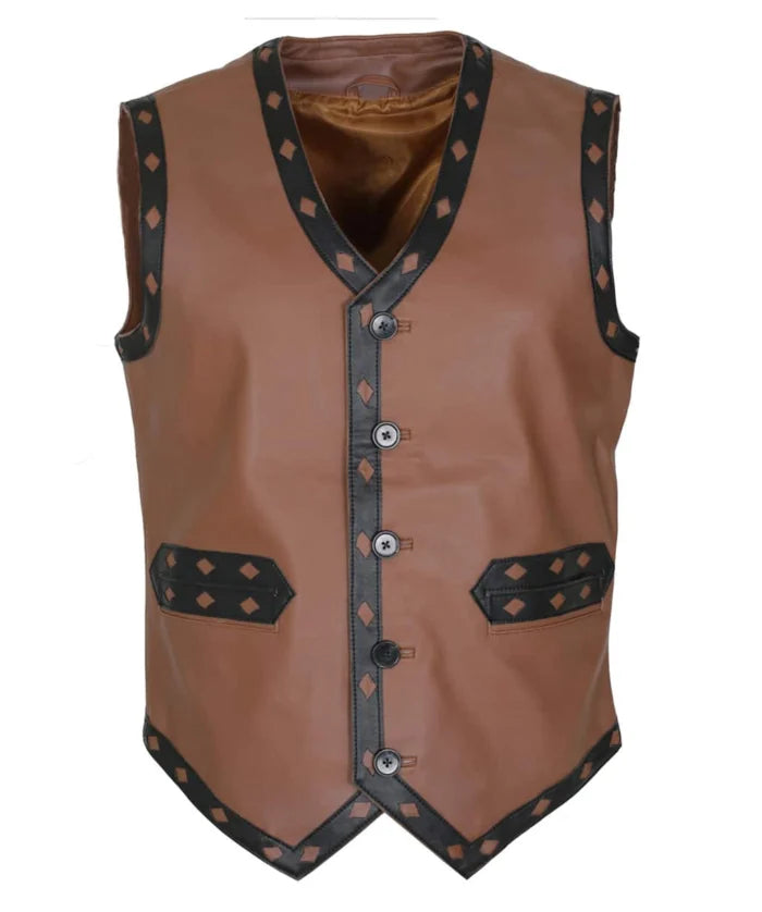 Michael Beck Inspired The Warriors Swan Brown Vest