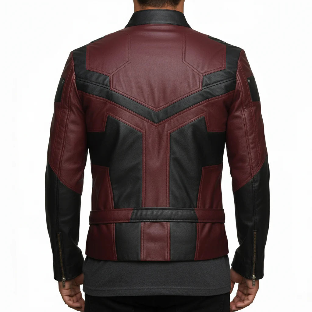 Hollywood Jackets Charlie Cox Daredevil Maroon Leather Jacket