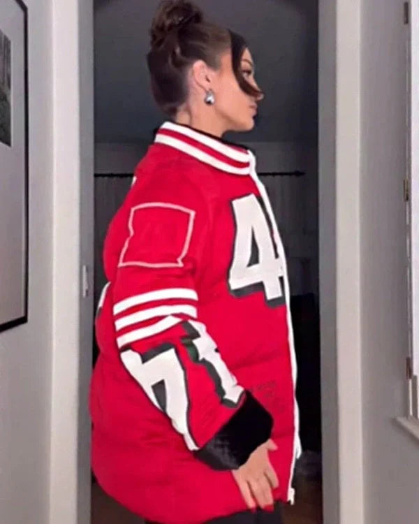 Hollywood Jackets Kristin Juszczyk 44 Red Puffer Jacket