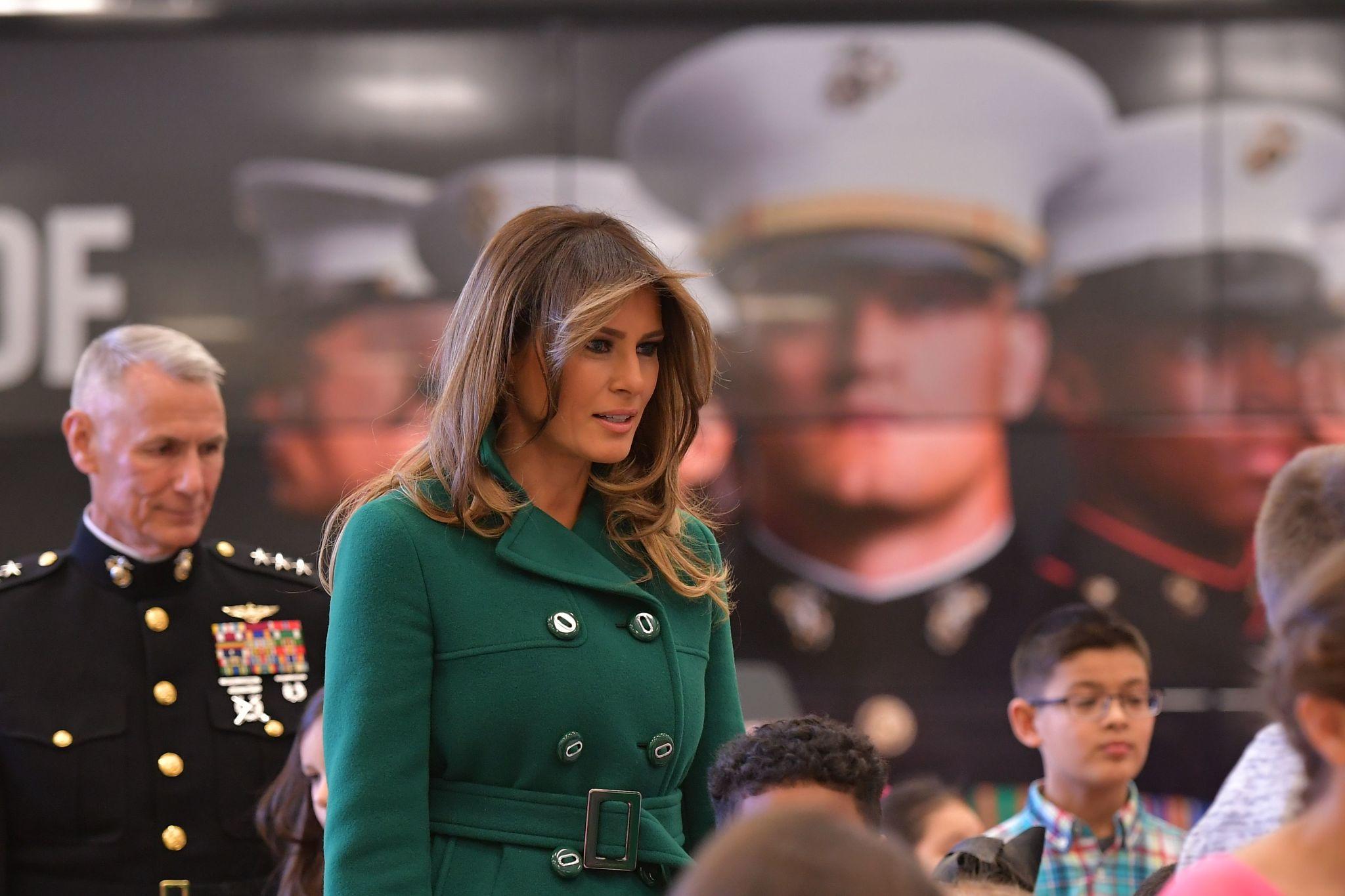 Melania Trump Green Wool Peacoat