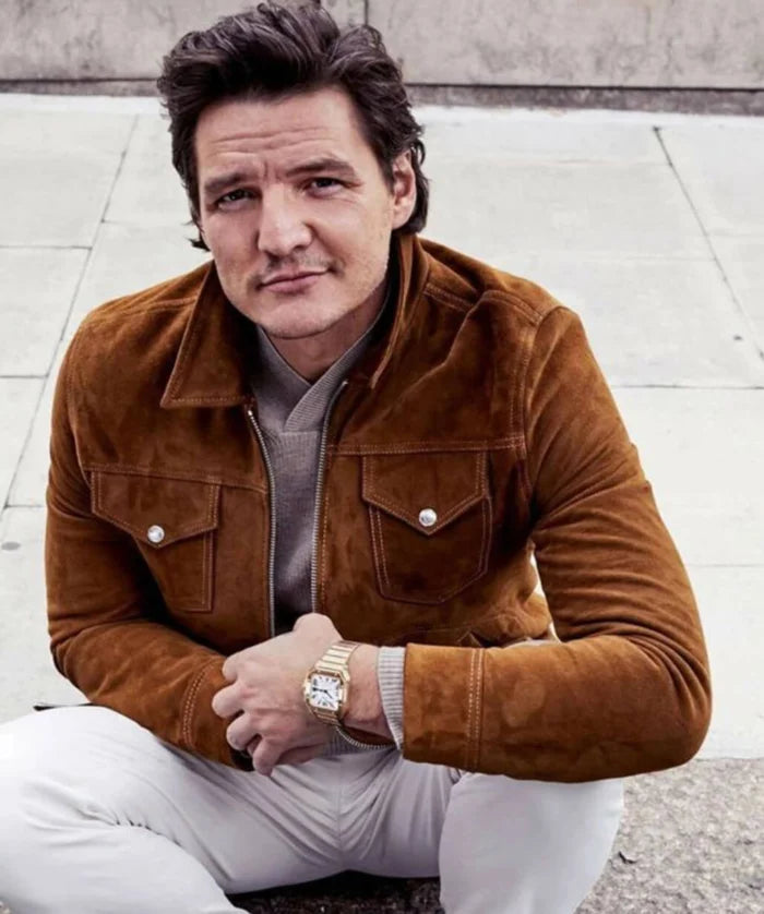Classic Brown Suede Jacket – Pedro Pascal Style