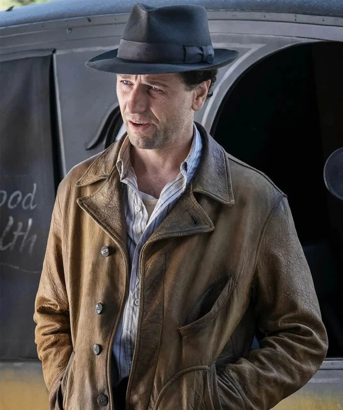 Perry Mason Matthew Rhys Inspired Waxed Leather Jacket