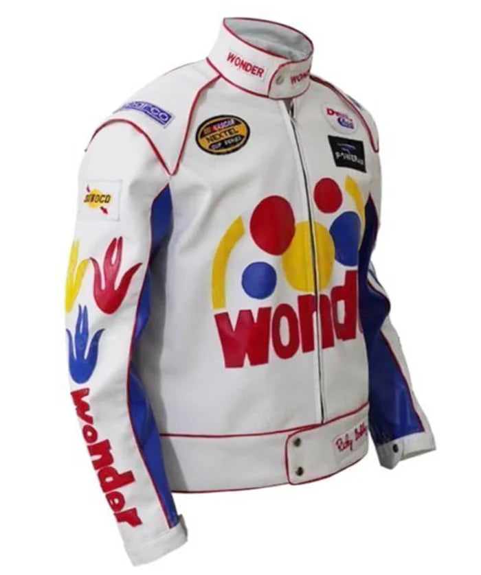 Ricky Bobby Wonder White Leather Jacket