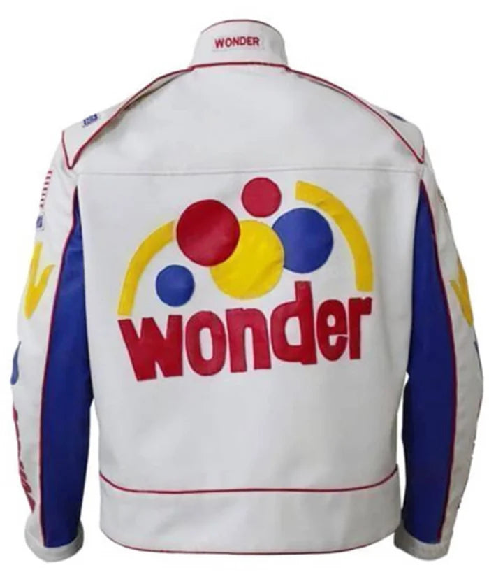 Ricky Bobby Wonder White Leather Jacket