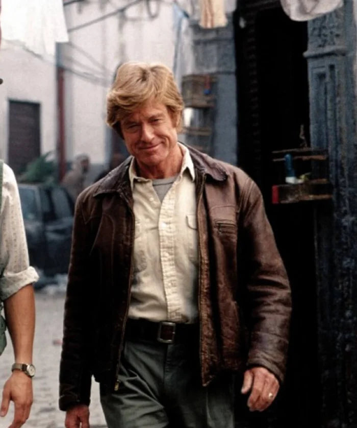 Robert Redford Spy Game 2001 Brown Leather Jacket