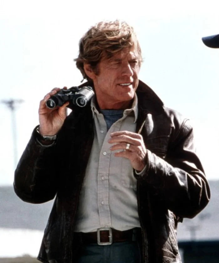 Robert Redford Spy Game 2001 Brown Leather Jacket