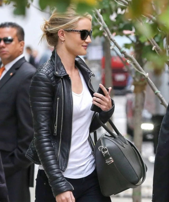 Hollywood Jackets Rosie Huntington-Whiteley Biker Leather Jacket