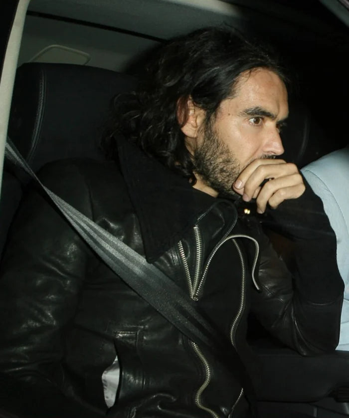 Russell Brand Black Biker Leather Jacket