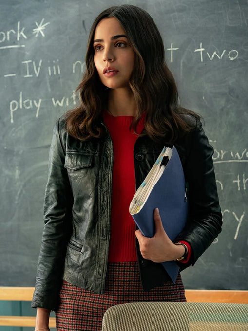 Hollywood Jackets Sofia Carson The Life List 2025 Alex Black Leather Jacket