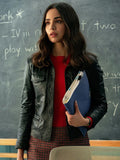 Hollywood Jackets Sofia Carson The Life List 2025 Alex Black Leather Jacket
