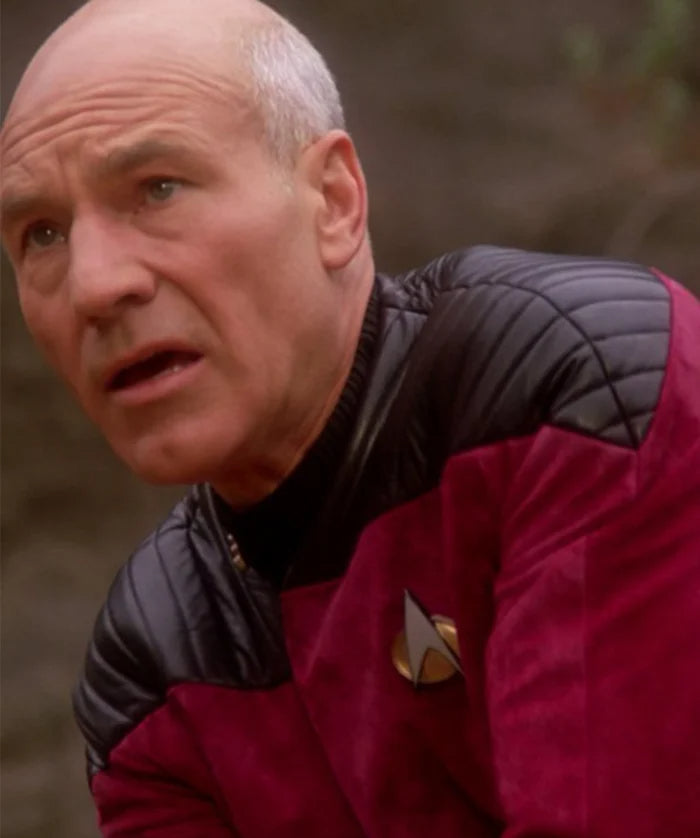 Hollywood Jackets Star Trek Captain Picard Red Leather Jacket