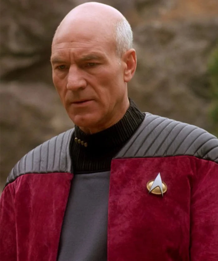 Hollywood Jackets Star Trek Captain Picard Red Leather Jacket