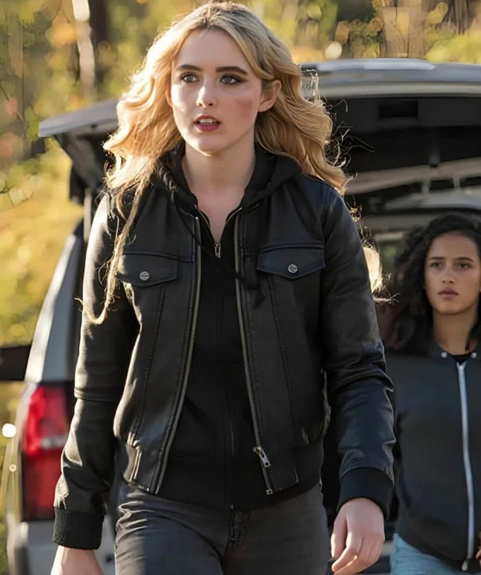 Hollywood Jackets Supernatural S13 Claire Novak Black Leather Jacket