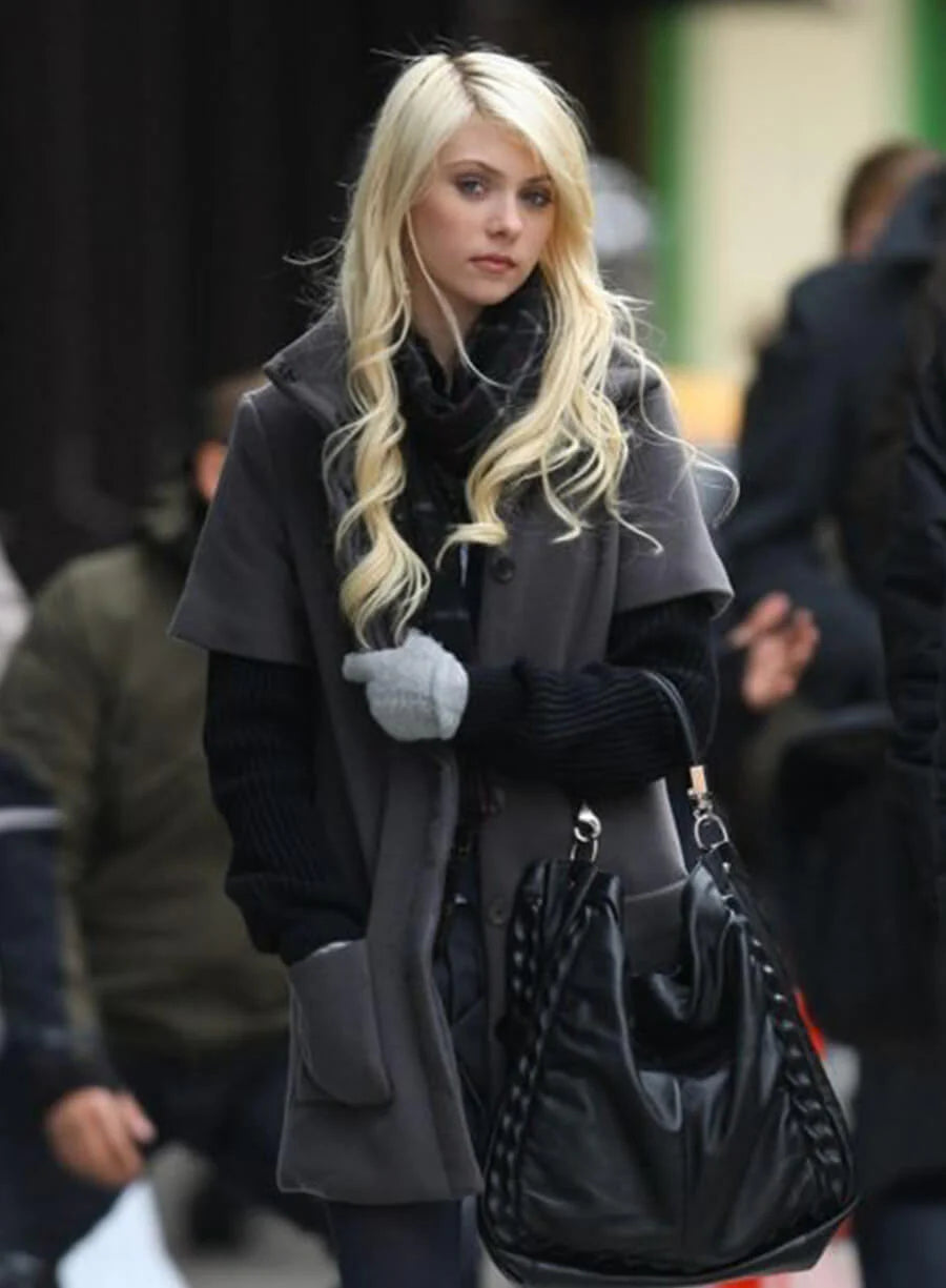 Hollywood Jackets Gossip Girl Taylor Momsen Grey Wool Coat