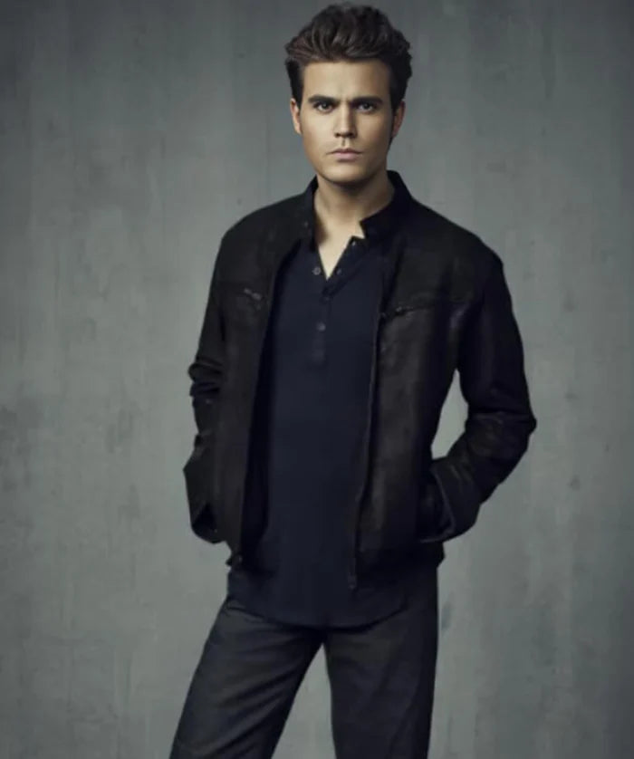 The Vampire Diaries Stefan Salvatore Black Leather Jacket
