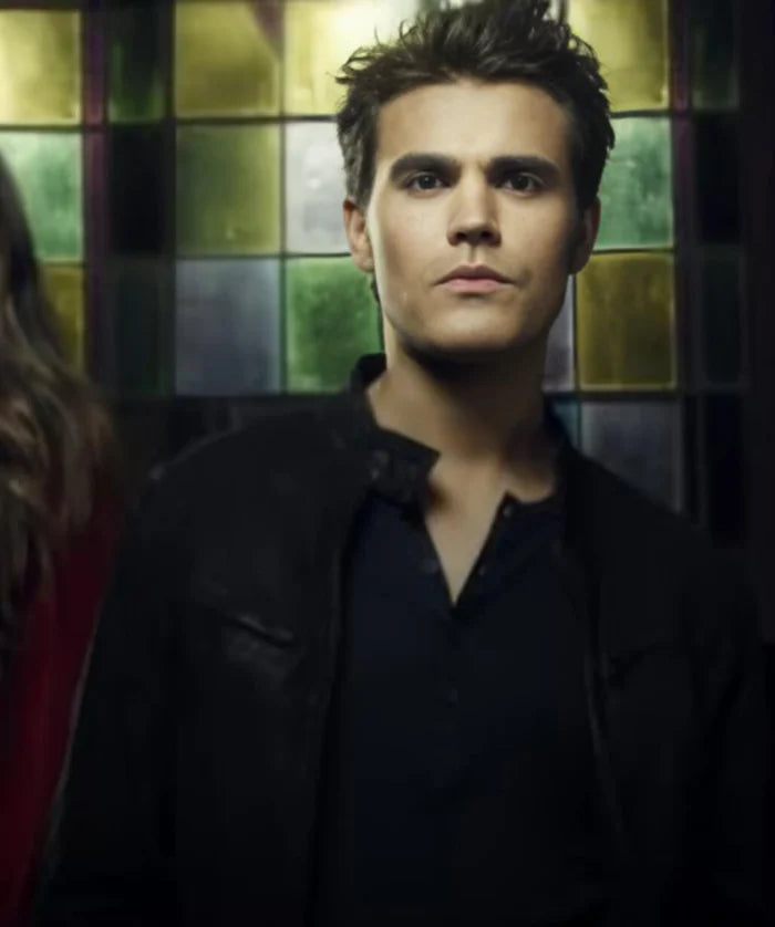 The Vampire Diaries Stefan Salvatore Black Leather Jacket