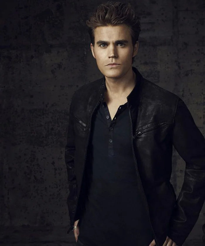 The Vampire Diaries Stefan Salvatore Black Leather Jacket