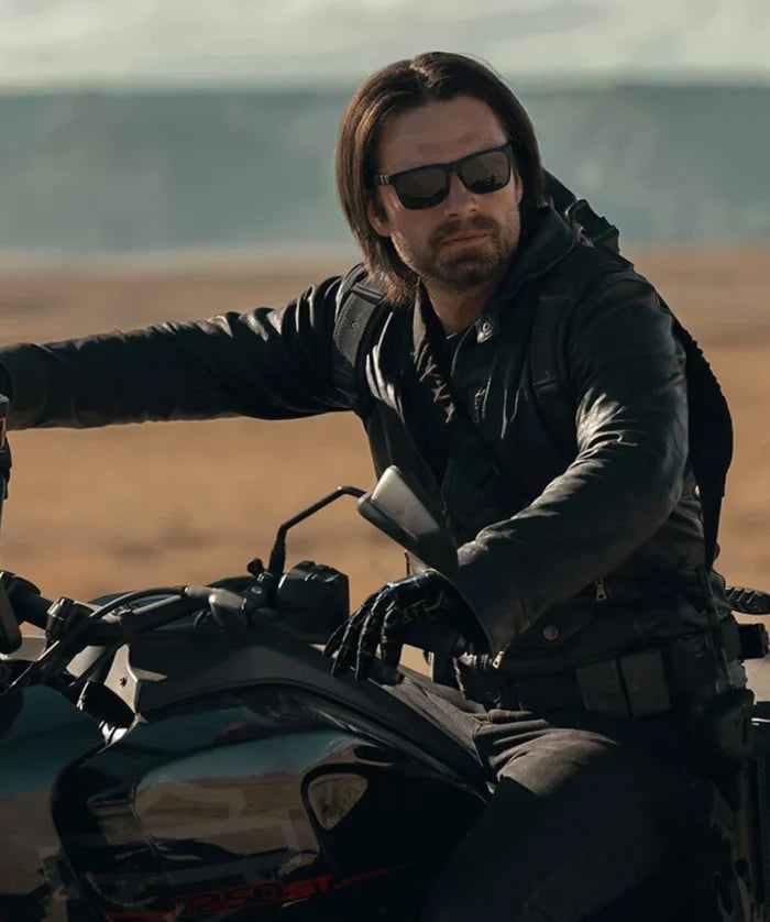 Sebastian Stan Inspired Thunderbolts 2025 Bucky Barnes Biker Leather Jacket