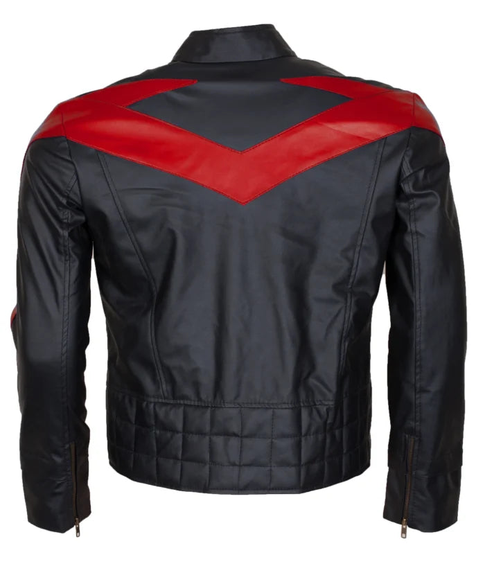 Dick Grayson Red Nightwing Faux Leather Jacket