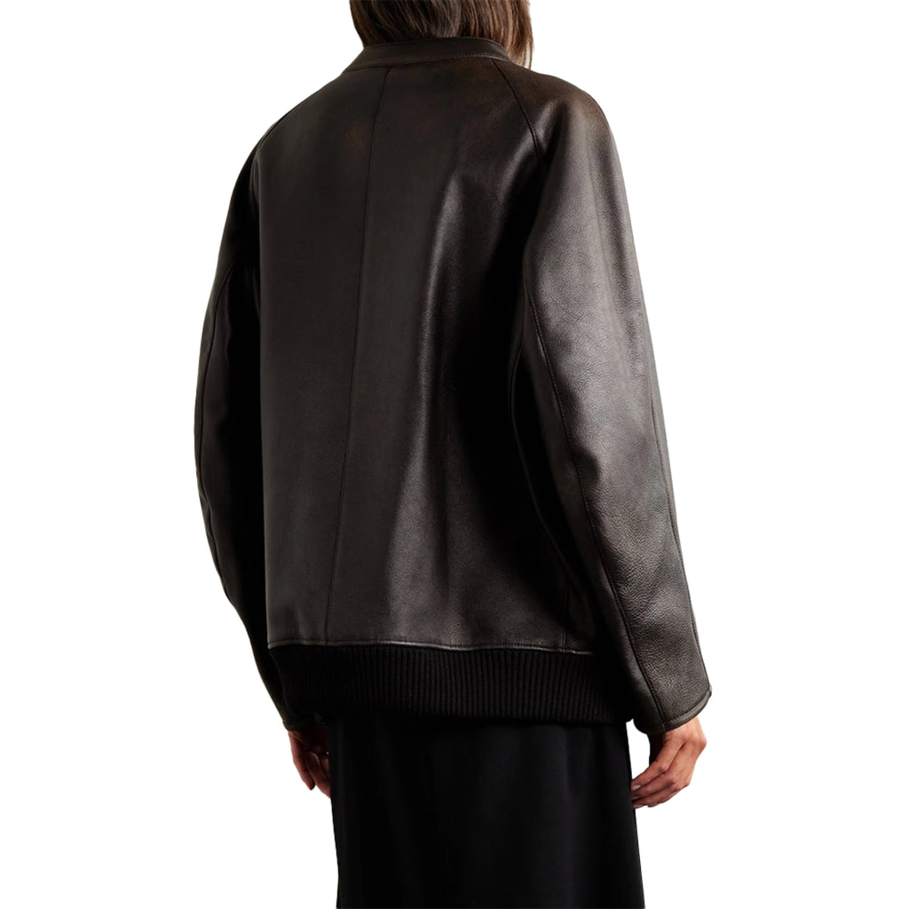Hollywood Jackets Women’s Distressed Brown Leather Bomber Jacket