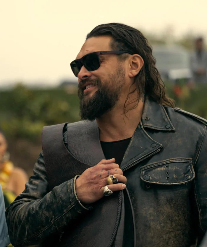 The Wrecking Crew 2026 Jason Momoa Distressed Leather Jacket