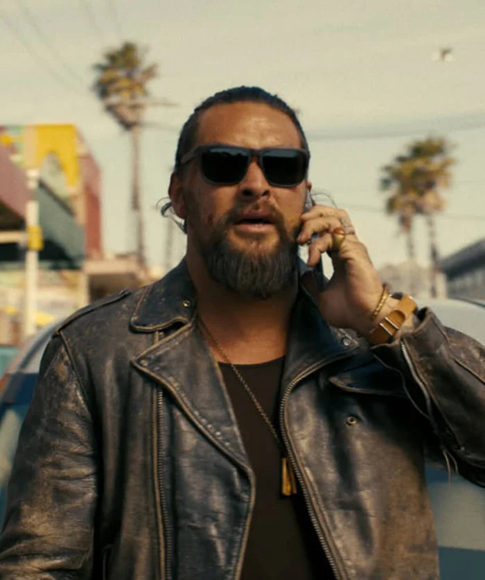 The Wrecking Crew 2026 Jason Momoa Distressed Leather Jacket
