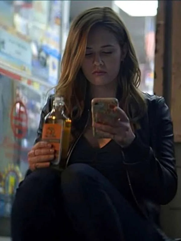 Hollywood Jackets Ambyr Childers You S02 Black Leather Jacket